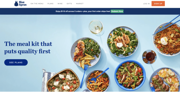 Blue Apron website homepage