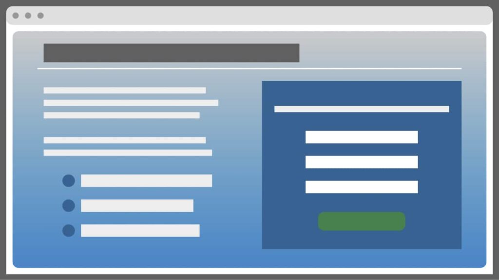 short landing page example